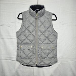 J.CREW Vest Women's Size Small Excursion Full Zip Quilted Down Puffer Gray"Spot"